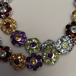 Sterling silver cubic zirconia necklace and bracelet set